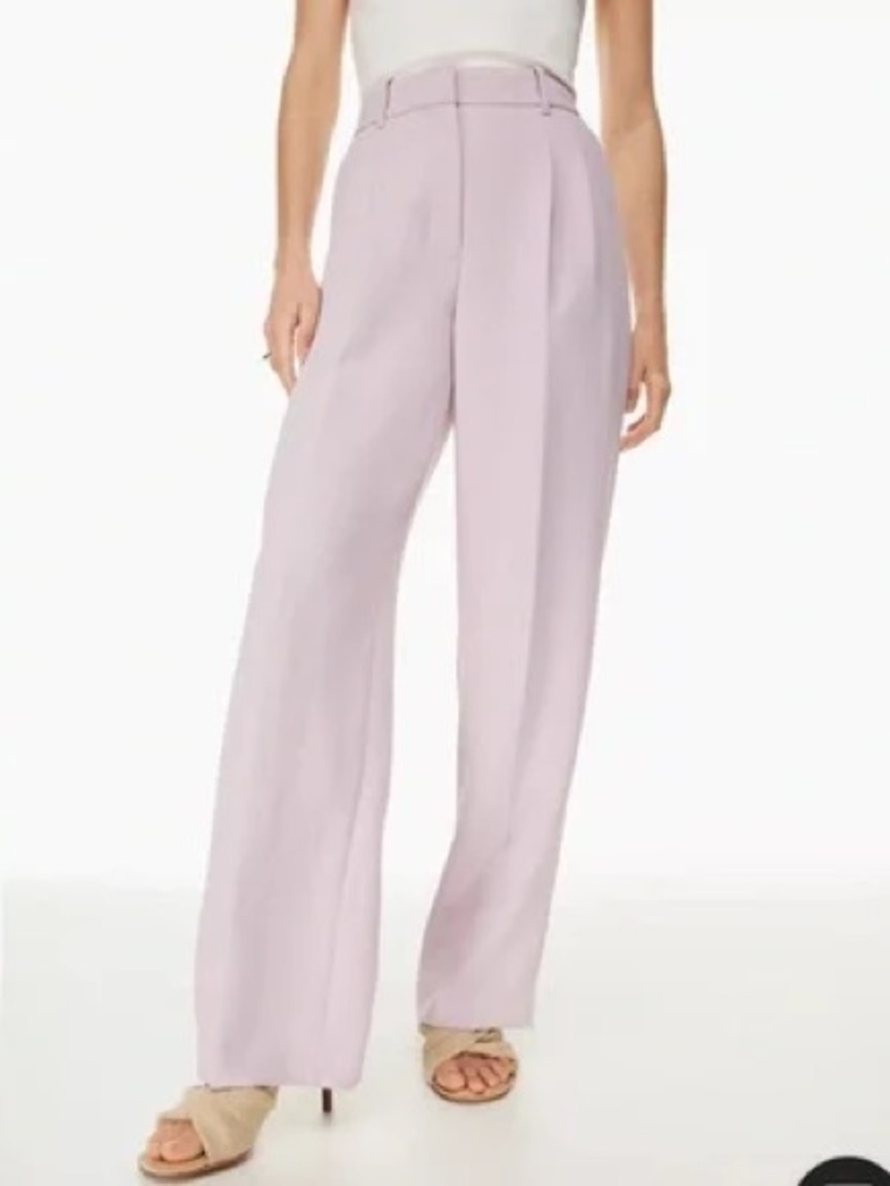 Aritzia Wide-Leg High-Waisted Pants in Light Lilac